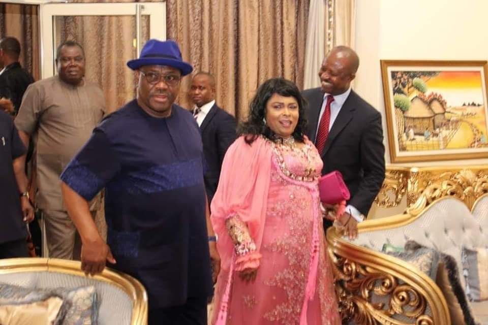 Check out what Patience Jonathan wore to visit Rivers governor, Nyesom Wike alongside her HusbandByTobiloba